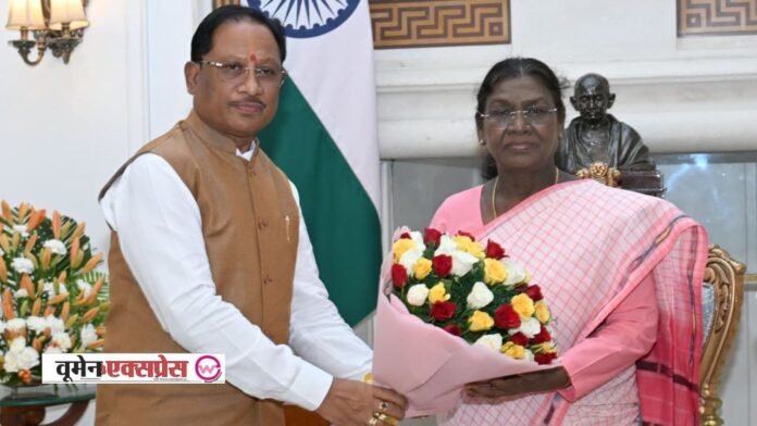 Chhattisgarh CM विष्णुदेव साय ने नई दिल्ली में राष्ट्रपति द्रौपदी मुर्मू से की सौजन्य भेंट