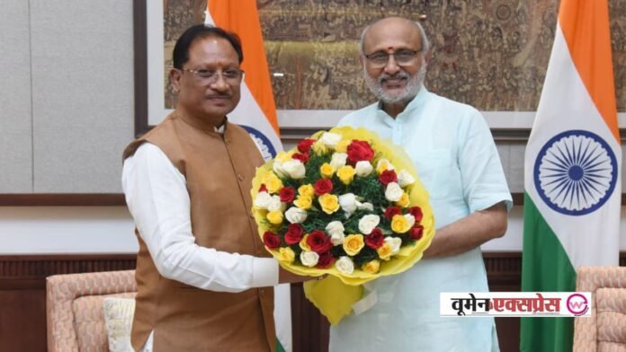 Chhattisgarh CM विष्णुदेव साय ने उपराष्ट्रपति सीपी राधाकृष्णन से की सौजन्य भेंट, राज्योत्सव के समापन का दिया आमंत्रण