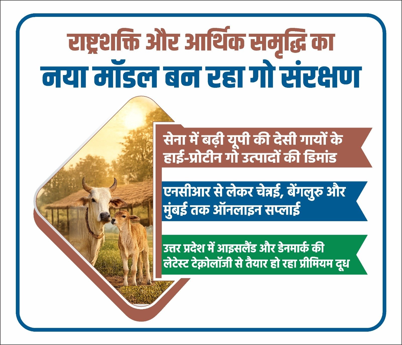 उत्तर प्रदेश की देसी गायों का हाई प्रोटीन दूध अब भारतीय सेना की पहली पसंद, बड़े शहरों में ऑनलाइन उपलब्ध